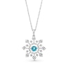 Thumbnail Image 0 of Unstoppable Love™ London Blue Topaz and White Lab-Created Sapphire Snowflake Pendant in Sterling Silver