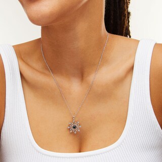 Unstoppable Love™ London Blue Topaz and White Lab-Created Sapphire Snowflake Pendant in Sterling Silver