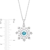 Thumbnail Image 1 of Unstoppable Love™ London Blue Topaz and White Lab-Created Sapphire Snowflake Pendant in Sterling Silver