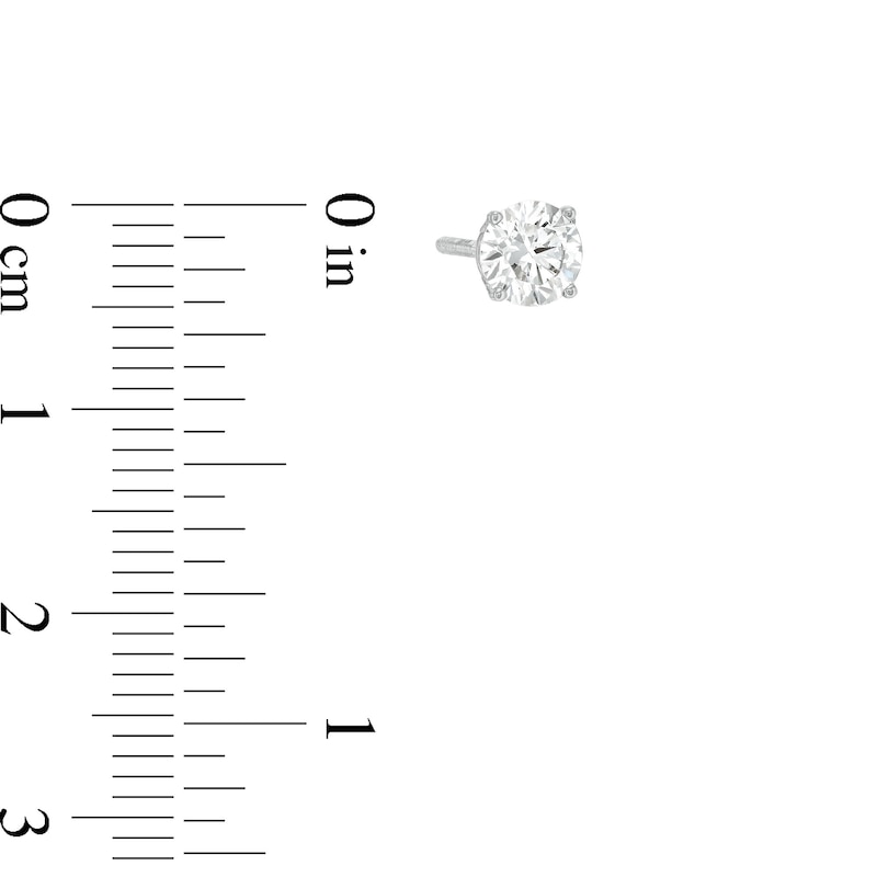 Main Image 3 of 1.00 CT. T.W. Certified Lab-Created Diamond Solitaire Stud Earrings in 10K White Gold (I/SI2)