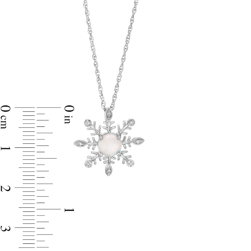 Main Image 3 of 6.0mm Lab-Created Opal and White Lab-Created Sapphire Snowflake Pendant in Sterling Silver