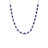 Thumbnail Image 0 of Oval Blue Lab-Created Sapphire Link Necklace in Sterling Silver