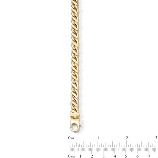 8.0mm Oval Tilted Link Curb Chain Bracelet in Hollow 10K Gold - 8.5”