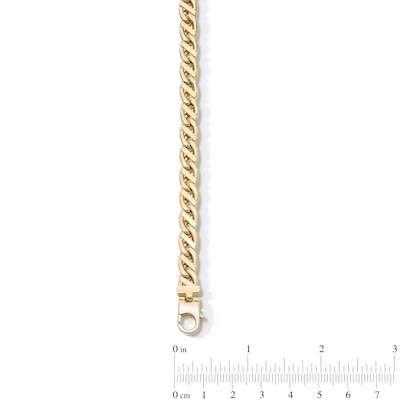 8.0mm Oval Tilted Link Curb Chain Bracelet in Hollow 10K Gold - 8.5”