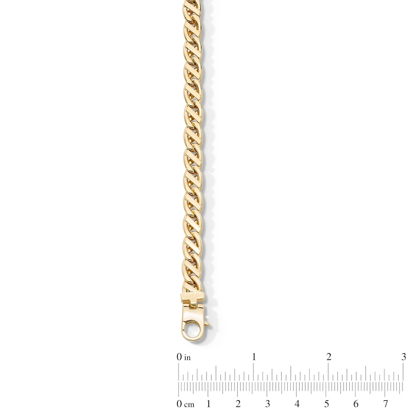 8.0mm Oval Tilted Link Curb Chain Bracelet in Hollow 10K Gold - 8.5”