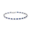 Oval Blue Lab-Created Sapphire Line Bracelet in Sterling Silver - 7.25”