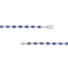 Oval Blue Lab-Created Sapphire Line Bracelet in Sterling Silver - 7.25”