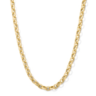 6.3mm Oval Link Rolo Chain Necklace in Hollow 18K Gold - 18"