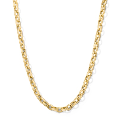 6.3mm Oval Link Rolo Chain Necklace in Hollow 18K Gold - 18"