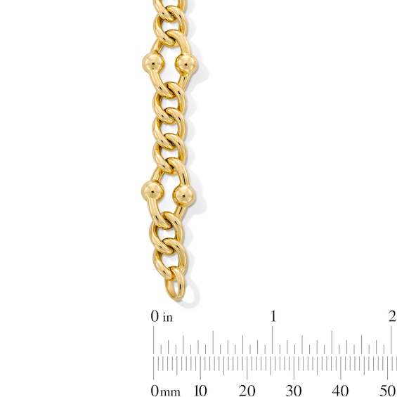 12.0mm Stirrup Link Bracelet in Hollow 18K Gold - 7.5"