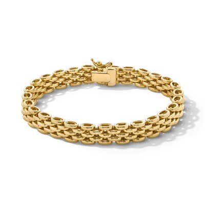 7.6mm Panther Link Bracelet in Hollow 18K Gold - 7.25"