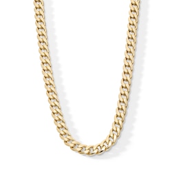 9.2mm Curb Chain Necklace in Hollow 10K Gold - 22”