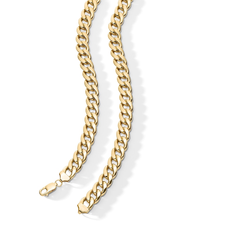 Main Image 2 of 9.2mm Curb Chain Necklace in Hollow 10K Gold - 22”