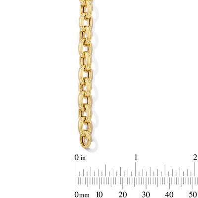 6.3mm Oval Link Rolo Chain Bracelet in Hollow 18K Gold - 7.25"