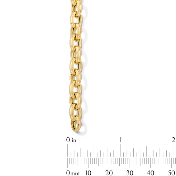 6.3mm Oval Link Rolo Chain Bracelet in Hollow 18K Gold - 7.25"