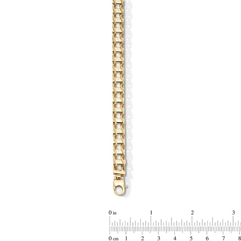 7.5mm Railroad Link Chain Bracelet in Hollow 10K Gold - 8.5”