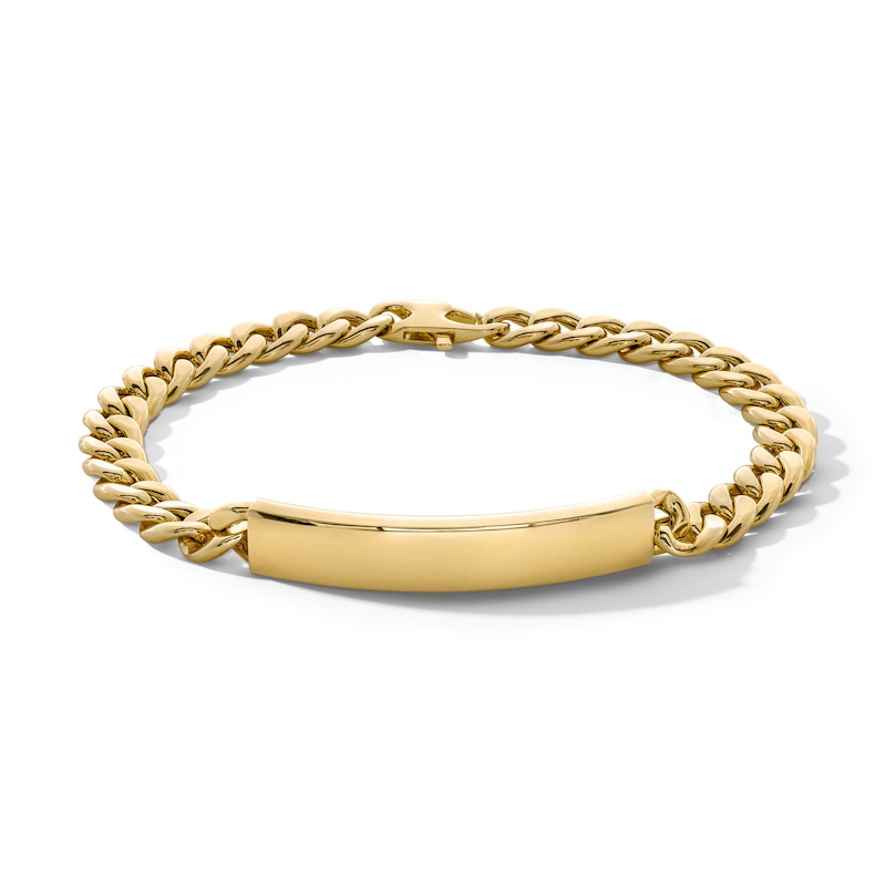 Italian Gold ID Plate Bracelet in Hollow 18K Gold - 8.5"