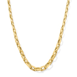 Italian Gold Graduated Oval Link Rolo Chain Necklace in Hollow 18K Gold - 18&quot;