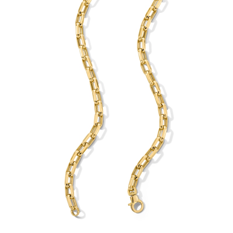 Italian Gold Graduated Oval Link Rolo Chain Necklace in Hollow 18K Gold - 18"