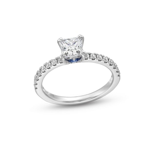 Vera Wang Love Collection 1.11 CT. T.W. Princess-Cut Certified Diamond Engagement Ring in 18K Gold (F/SI2