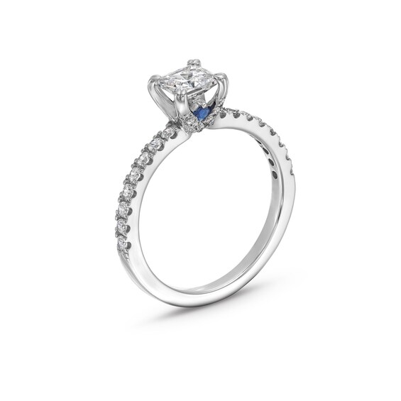 Vera Wang Love Collection 1.11 CT. T.W. Princess-Cut Certified Diamond Engagement Ring in 18K Gold (F/SI2