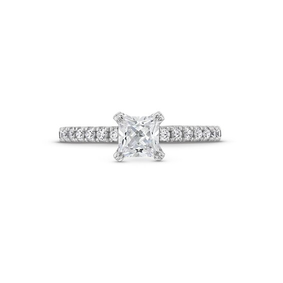 Vera Wang Love Collection 1.11 CT. T.W. Princess-Cut Certified Diamond Engagement Ring in 18K Gold (F/SI2