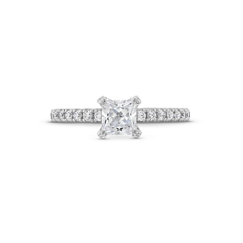 Vera Wang Love Collection 1.11 CT. T.W. Princess-Cut Certified Diamond Engagement Ring in 18K Gold (F/SI2