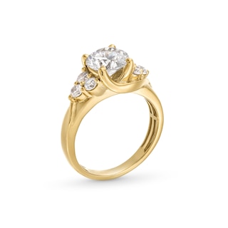 2.50 CT. T.W. Certified Lab-Created Diamond Tri-Sides Bypass Engagement Ring in 14K Gold (F/VS2)