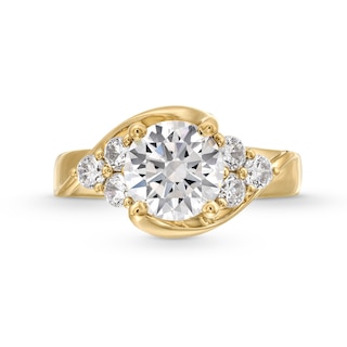 2.50 CT. T.W. Certified Lab-Created Diamond Tri-Sides Bypass Engagement Ring in 14K Gold (F/VS2)