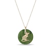 Thumbnail Image 0 of 20.0mm Jade Rat Chinese Zodiac Disc Pendant in 14K Gold