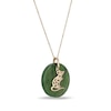 20.0mm Jade Rat Chinese Zodiac Disc Pendant in 14K Gold