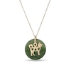 Thumbnail Image 0 of 20.0mm Jade Dog Chinese Zodiac Disc Pendant in 14K Gold