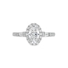 1.50 CT. T.W. Oval Certified Lab-Created Diamond Frame Collar Engagement Ring in 14K White Gold (F/VS2)