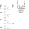 Disney Treasures Minnie Mouse 0.23 CT. Diamond Solitaire Necklace in Sterling Silver and 10K Rose Gold