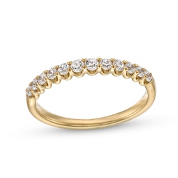 0.40 CT. T.W. Diamond Twelve Stone Scallop Edge Anniversary Band in 10K Gold