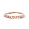 Thumbnail Image 1 of Diamond Accent Leaf Stackable Anniversary Band in 10K Rose Gold