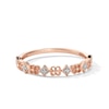 Thumbnail Image 1 of Diamond Accent Clover Alternating Vintage-Style Stackable Anniversary Band in 10K Rose Gold