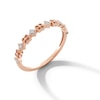 Thumbnail Image 2 of Diamond Accent Clover Alternating Vintage-Style Stackable Anniversary Band in 10K Rose Gold