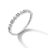 Thumbnail Image 2 of Diamond Accent Clover Alternating Vintage-Style Stackable Anniversary Band in 10K White Gold