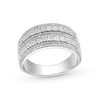 Thumbnail Image 1 of 0.25 CT. T.W. Diamond Multi-Row Vintage-Style Anniversary Band in Sterling Silver