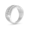 0.25 CT. T.W. Diamond Multi-Row Vintage-Style Anniversary Band in Sterling Silver