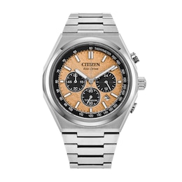 Men’s Citizen Eco-Drive® Zenshin Chrono Super Titanium™ Watch with Salmon-Colour Dial (Model:CA4610-85Z)