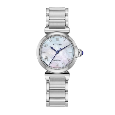 Ladies’ Citizen Eco-Drive® L Mae Dress Classic Watch with Mother-of-Pearl Dial (Model: EM1130-83D)