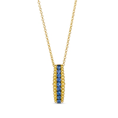 Le Vian® Blueberry Sapphire™ Beaded Border Drop Pendant in 14K Honey Gold™