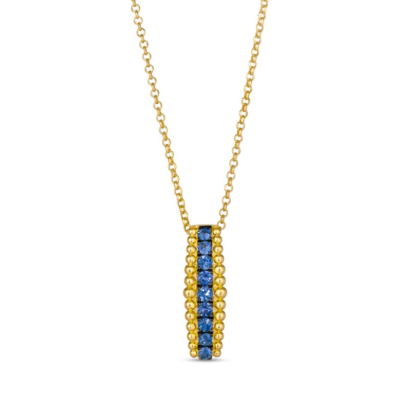 Le Vian® Blueberry Sapphire™ Beaded Border Drop Pendant in 14K Honey Gold™