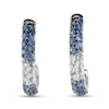 Thumbnail Image 1 of Le Vian® Denim Ombré® Sapphire Double Row J-Hoop Earrings in 14K Vanilla Gold®