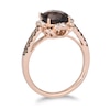 Le Vian® Oval Chocolate Quartz® and 0.40 CT. T.W. Diamond Scallop Frame Ring in 14K Strawberry Gold®