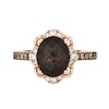 Thumbnail Image 3 of Le Vian® Oval Chocolate Quartz® and 0.40 CT. T.W. Diamond Scallop Frame Ring in 14K Strawberry Gold®