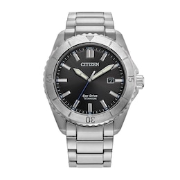 Men’s Citizen Eco-Drive® Brycen Weekender Super Titanium™ Watch with Black Dial (Model: AW1840-50E)