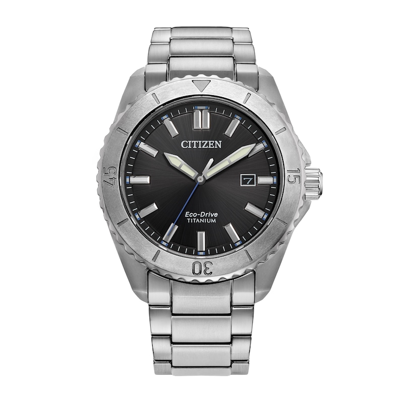 Men’s Citizen Eco-Drive® Brycen Weekender Super Titanium™ Watch with Black Dial (Model: AW1840-50E)